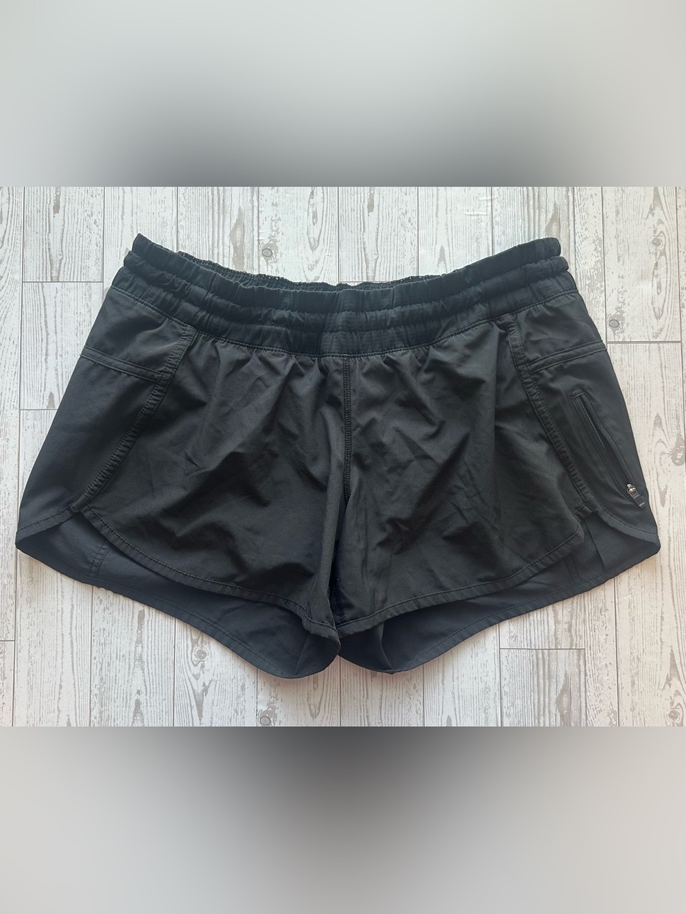 lululemon Black Running Shorts Athletic Zip Pocket Lightweight No